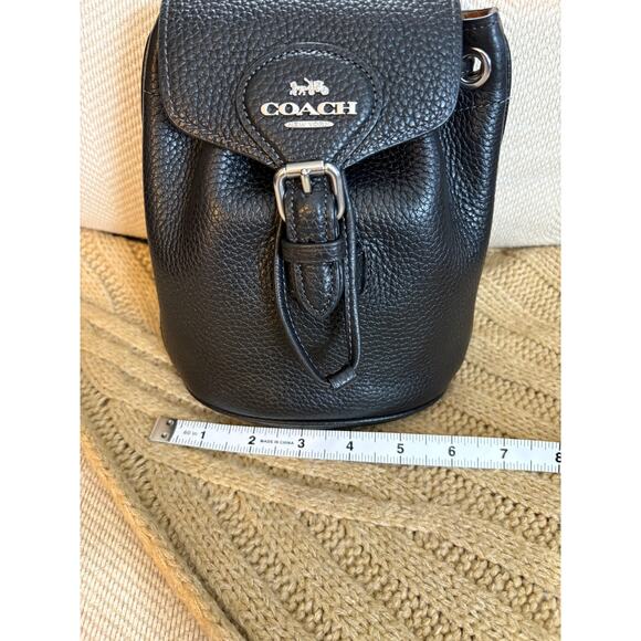 Coach Amelia Convertible Backpack Black Leather CL408 Crossbody/Shoulder - Picture 8 of 11